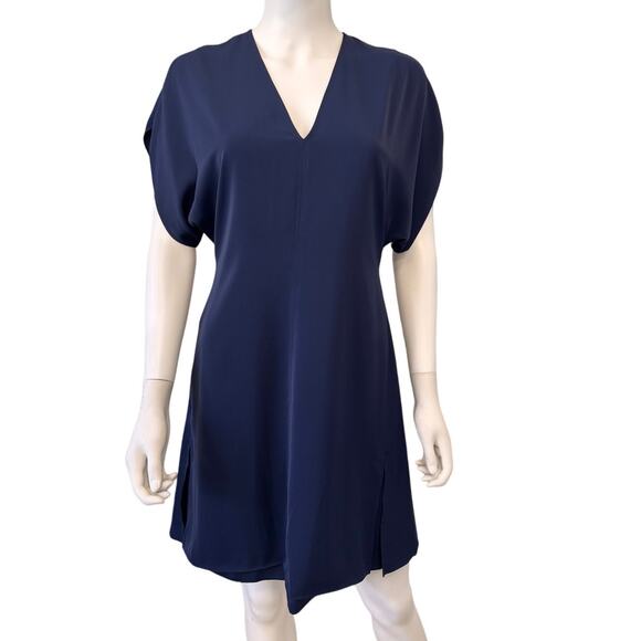 NEW LUXELY Evening Blue Short Sleeve Lush Satin Azalea Mini Dress Size 4 - Picture 6 of 11